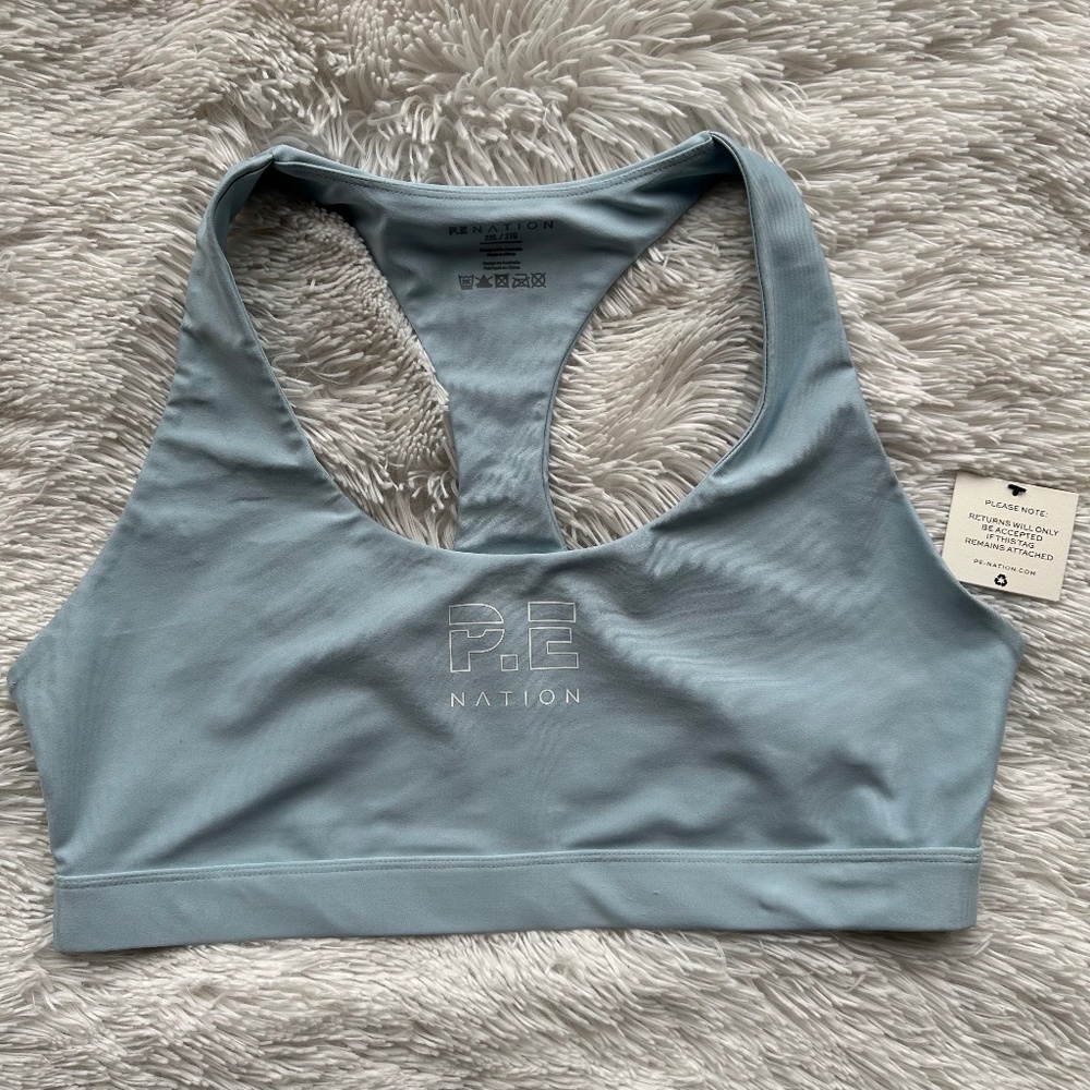 PE NATION Blue Racerback Sports Bra 2XL - WORN ONCE